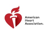 American Heart Association logo featuring a red heart with a white torch and flame